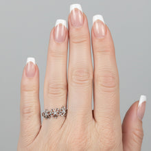 Load image into Gallery viewer, Sterling silver CZ Flowers ring.  Sizes 4, 5, 6, 7, 8, 9, 10, 12. SD07
