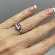 Load image into Gallery viewer, Sterling Silver - Purple Celtic ring.  Sizes  4, 5.  SS232
