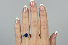 Load image into Gallery viewer, Sterling Silver - Blue cubic zirconia ring. Sizes 5, 8, 9. SS252

