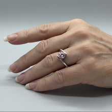 Load image into Gallery viewer, Sterling Silver - Pink cubic zirconia ring. Sizes 4, 5, 9, 12. SS254
