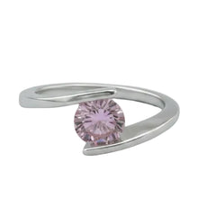 Load image into Gallery viewer, Sterling Silver - Pink cubic zirconia ring. Sizes 4, 5, 9, 12. SS254
