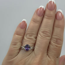 Load image into Gallery viewer, Sterling Silver - Purple cubic zirconia ring. Sizes 4, 5, 8. SS260
