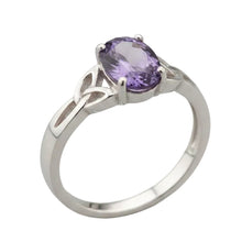 Load image into Gallery viewer, Sterling Silver - Purple cubic zirconia ring. Sizes 4. SS260a
