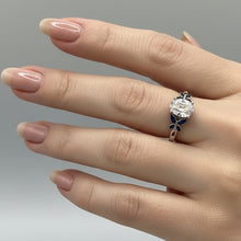 Load image into Gallery viewer, Sterling Silver -Blue  butterfly Cubic zirconia ring. Sizes 4, 6, 9. SS269
