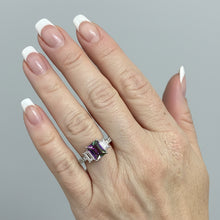 Load image into Gallery viewer, Sterling Silver -Mystic Topaz Cubic zirconia ring. Sizes 4, 5, 6, 7, 9.  SS270
