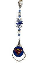Load image into Gallery viewer, Superman - DC Comics crystal suncatcher, decorated with 50mm starburst crystal lapis lazuli gemstone
