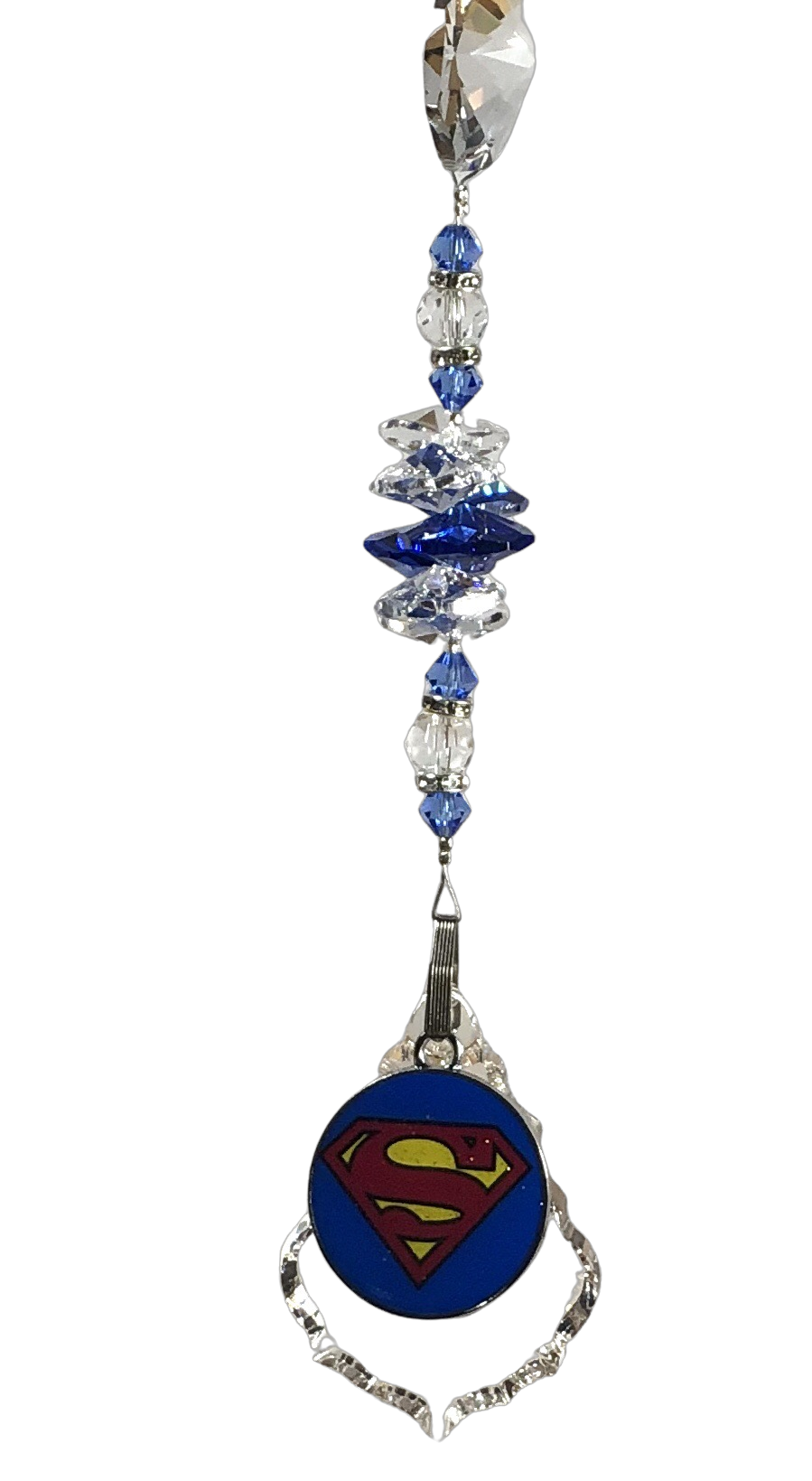Superman - DC Comics crystal suncatcher, decorated with 50mm starburst crystal lapis lazuli gemstone