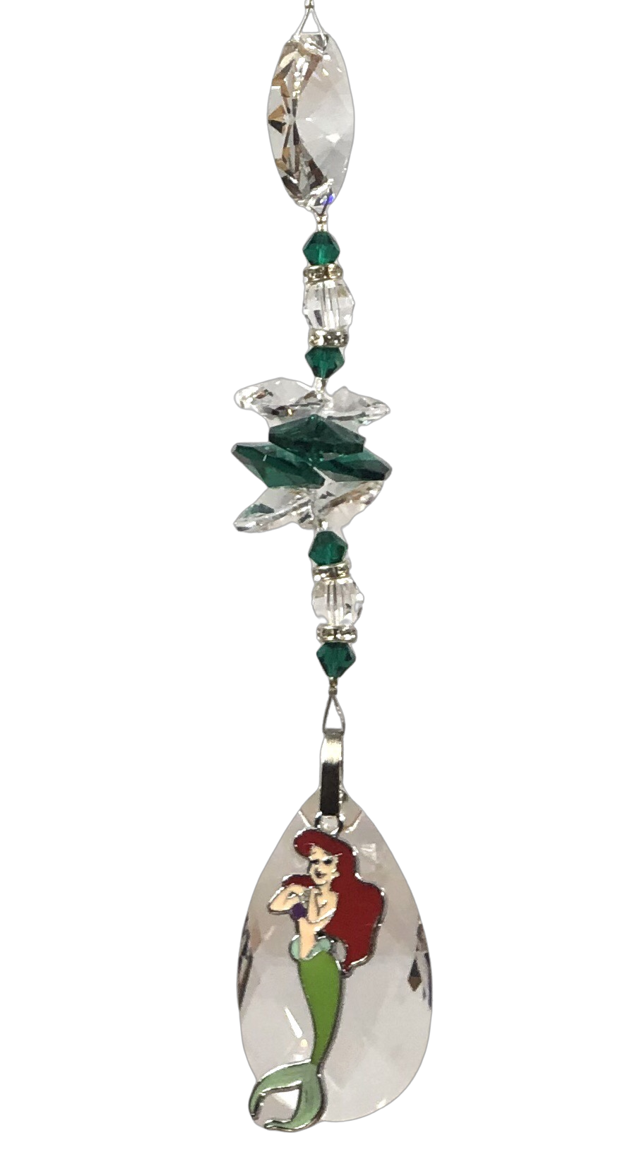 Ariel mermaid - Little Mermaid suncatcher, decorated with malachite gemstone