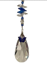 Load image into Gallery viewer, Deluxe Butterfly Crystal Suncatcher decorated with lapis lazuli gemstones CH359
