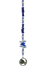 Load image into Gallery viewer, Seashell Crystal Suncatcher decorated with Lapis Lazuli gemstones CH42
