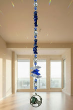 Load image into Gallery viewer, Seashell Crystal Suncatcher decorated with Lapis Lazuli gemstones CH42
