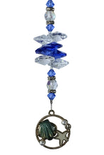 Load image into Gallery viewer, Seashell Crystal Suncatcher decorated with Lapis Lazuli gemstones CH42
