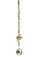 Load image into Gallery viewer, Seashell Crystal Suncatcher decorated with Lapis Lazuli gemstones CH42

