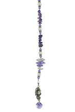 Load image into Gallery viewer, Seahorse Crystal Suncatcher decorated with amethyst gemstones CH36

