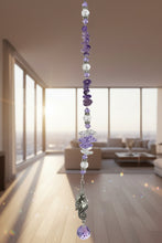 Load image into Gallery viewer, Seahorse Crystal Suncatcher decorated with amethyst gemstones CH36
