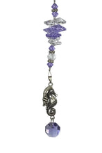 Load image into Gallery viewer, Seahorse Crystal Suncatcher decorated with amethyst gemstones CH36
