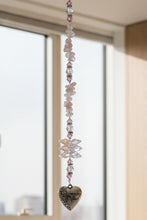 Load image into Gallery viewer, With all my Love Crystal - Love the Lord your God with all your heart Luke 1027 Suncatcher decorated with rose quartz gemstones CH121

