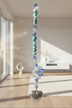 Load image into Gallery viewer, With all my Love Crystal - Love the Lord your God with all your heart Luke 1027 Suncatcher decorated with rose quartz gemstones CH121
