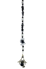 Load image into Gallery viewer, Spider Crystal Suncatcher decorated with snowflake obsidian gemstones CH45
