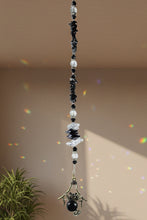 Load image into Gallery viewer, Spider Crystal Suncatcher decorated with snowflake obsidian gemstones CH45
