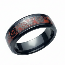 Load image into Gallery viewer, Stainless Steel -Black with red pattern size 6, 7, 8, 9, 10, 11, 12, 13 RW201
