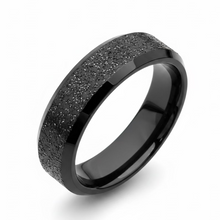 Load image into Gallery viewer, Stainless Steel Black Glitter ring. sizes 5, 6, 7, 10, 11, 12      RW20
