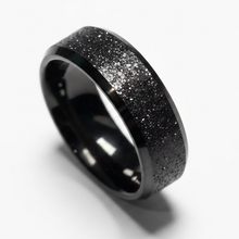 Load image into Gallery viewer, Stainless Steel Black Glitter ring. sizes 5, 6, 7, 10, 11, 12      RW20
