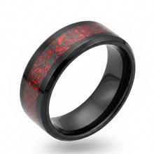 Load image into Gallery viewer, Stainless Steel black and red ring size 6, 7. RW102
