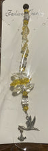 Load image into Gallery viewer, Stork and Baby Suncatcher decorated with rose quartz gemstones CH266
