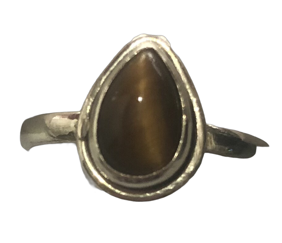 Tigers Eye ring sterling silver ring size 7   (DC289)