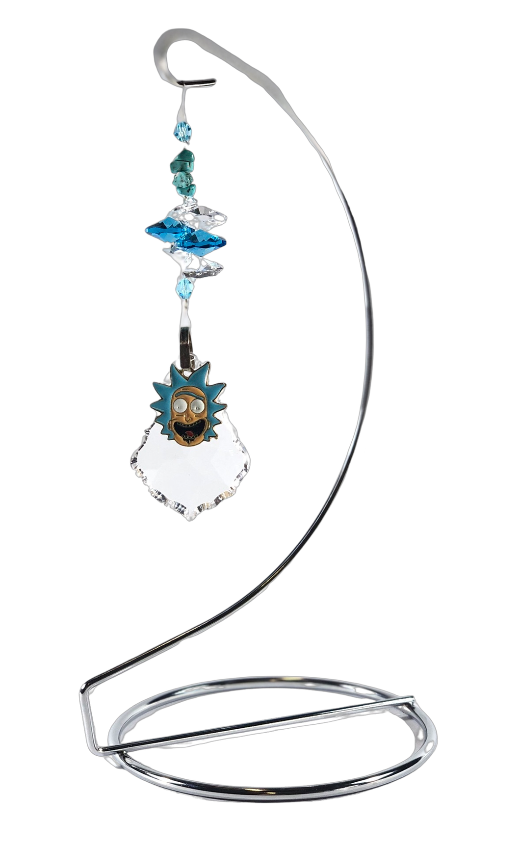 Rick & Morty - crystal suncatcher is decorated with turquoise gemstones and come on this amazing stand.