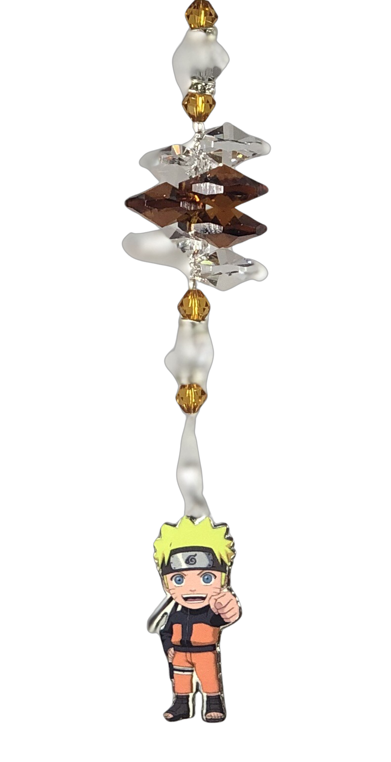 Naruto Uzumaki - crystal suncatcher, decorated with carnelian gemstone