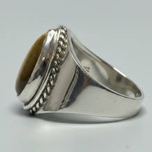 Load image into Gallery viewer, Tigers Eye Sterling Silver ring size   6, 7, 8, 9, 10, 12, 13    BR056
