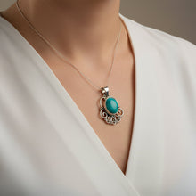 Load image into Gallery viewer, Turquoise sterling silver pendant PN43
