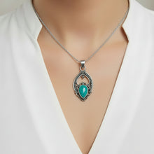Load image into Gallery viewer, Turquoise sterling silver pendant PN58
