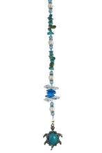 Load image into Gallery viewer, Turtle Crystal Suncatcher decorated with turquoise gemstones CH35
