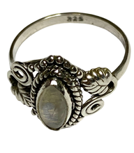 Load image into Gallery viewer, Moonstone Sterling Silver ring size  5, 6, 7, 8, 9, 10, 11, 12, 13  BR064
