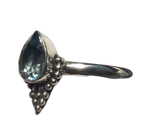 Load image into Gallery viewer, Blue Topaz Sterling silver ring sizes 3, 4, 5, 6, 7, 8, 9, 10, 11, 12, 13, 14 (BR028)
