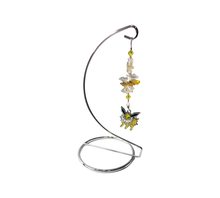 Load image into Gallery viewer, Pokémon Eevee Evolution - Jolteon crystal suncatcher with citrine gemstones and a stand
