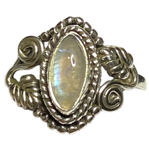 Load image into Gallery viewer, Moonstone Sterling Silver ring size  5, 6, 7, 8, 9, 10, 11, 12, 13  BR064
