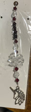 Load image into Gallery viewer, Unicorn Suncatcher decorated with rose quartz gemstones CH247

