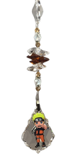 Load image into Gallery viewer, Naruto Uzumaki - crystal suncatcher, decorated with 50mm starburst crystal and carnelian gemstone
