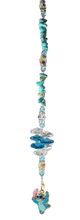 Load image into Gallery viewer, Lilo &amp;  Stitch - Stitch crystal suncatcher, decorated with turquoise gemstone
