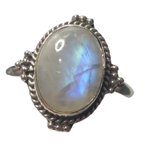 Load image into Gallery viewer, Moonstone Sterling silver ring size  6, 11, 12, 13, 14 (BR017)
