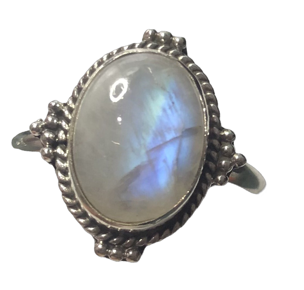 Moonstone Sterling silver ring size  13, 14 (BR017)