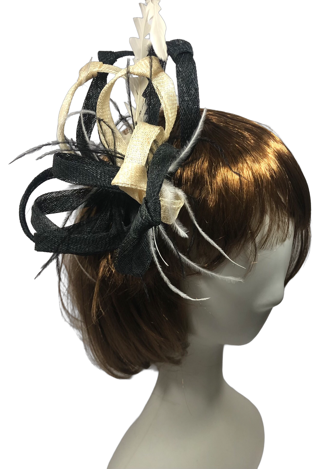 Stunning Cream & Black Fascinator     (FS130)