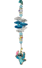 Load image into Gallery viewer, Lilo &amp;  Stitch - Stitch crystal suncatcher, decorated with turquoise gemstone
