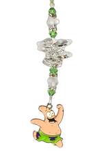 Load image into Gallery viewer, Sponge Bob Patrick - crystal suncatcher, decorated with peridot gemstone
