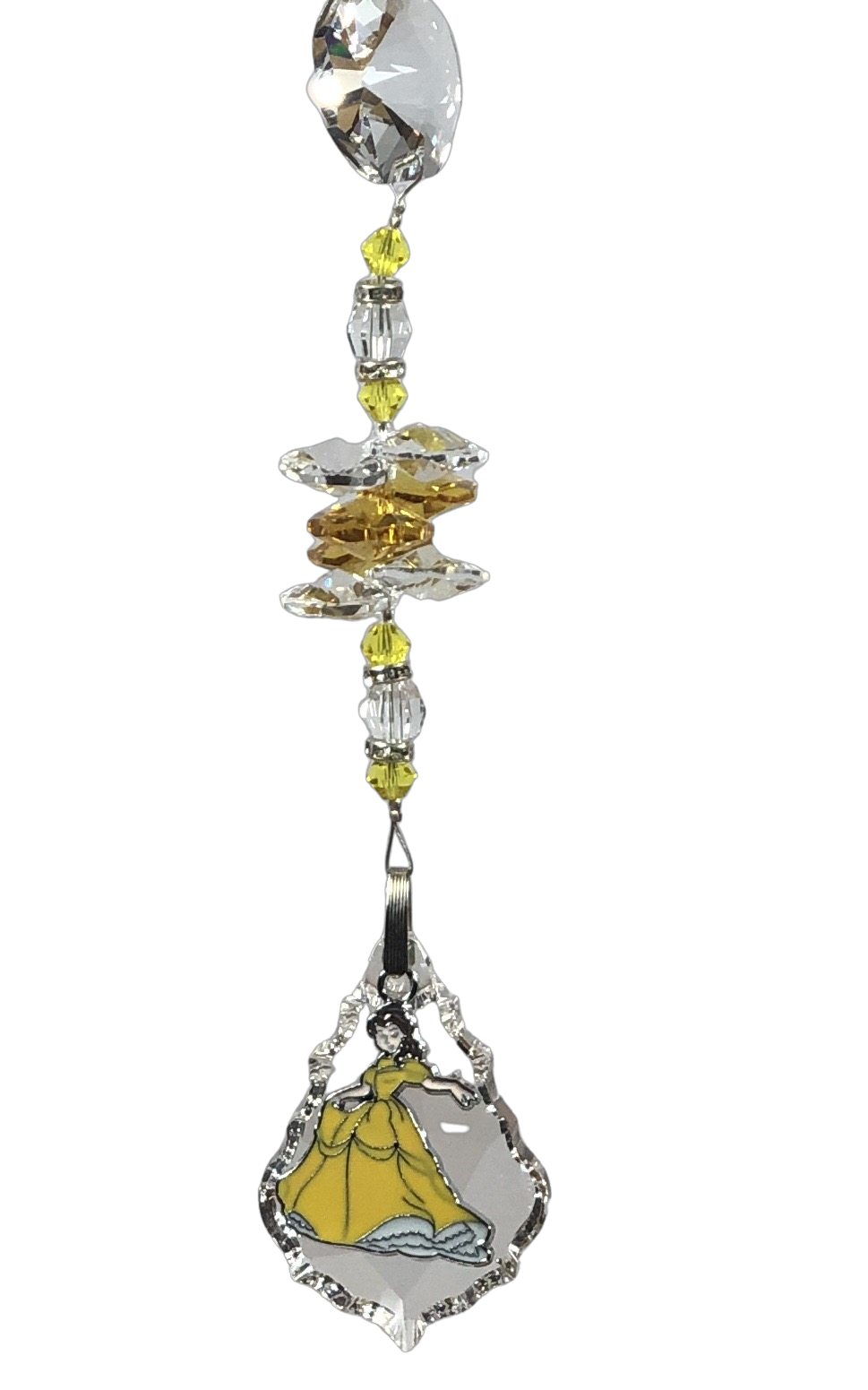 Beauty & the Beast - Belle crystal suncatcher, decorated with 50mm Starburst crystal and citrine gemstone.