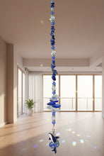 Load image into Gallery viewer, Whale Crystal Suncatcher decorated with lapis lazuli gemstones CH44
